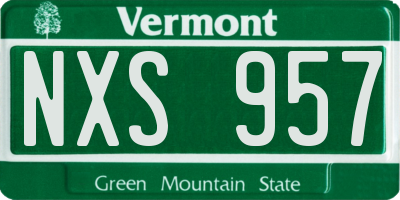 VT license plate NXS957
