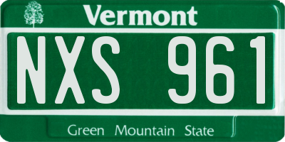 VT license plate NXS961