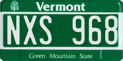 VT license plate NXS968