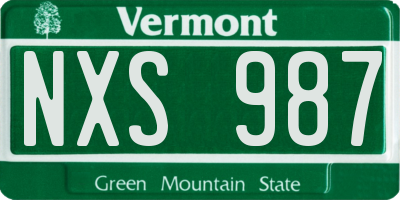 VT license plate NXS987