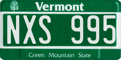 VT license plate NXS995
