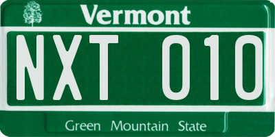 VT license plate NXT010