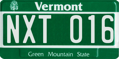 VT license plate NXT016