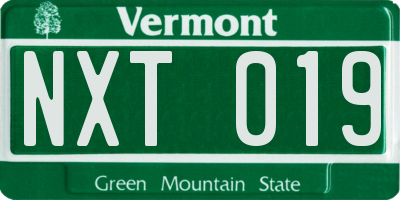 VT license plate NXT019