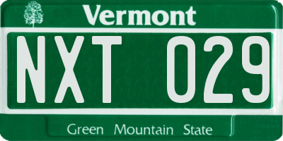 VT license plate NXT029