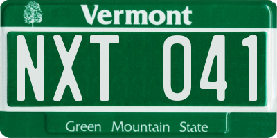 VT license plate NXT041