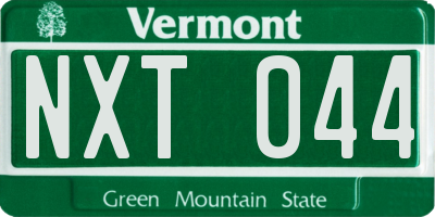 VT license plate NXT044