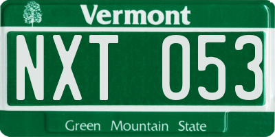VT license plate NXT053