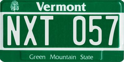 VT license plate NXT057