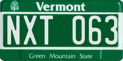 VT license plate NXT063