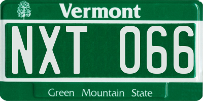 VT license plate NXT066
