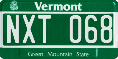VT license plate NXT068