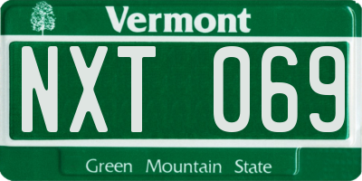 VT license plate NXT069
