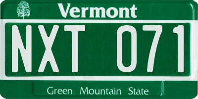 VT license plate NXT071