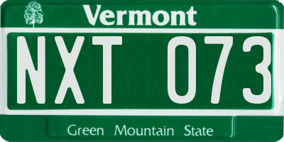 VT license plate NXT073