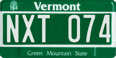 VT license plate NXT074