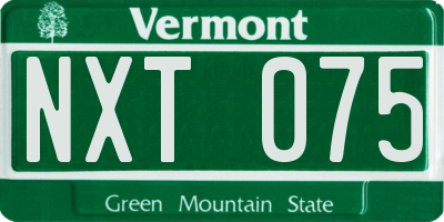 VT license plate NXT075