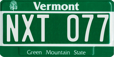VT license plate NXT077