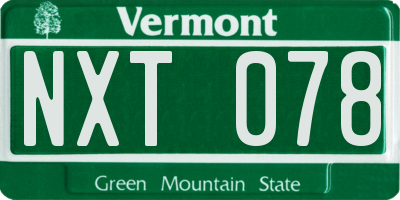 VT license plate NXT078