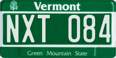 VT license plate NXT084