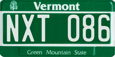 VT license plate NXT086