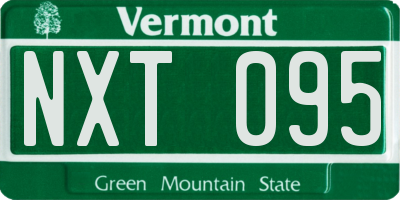 VT license plate NXT095