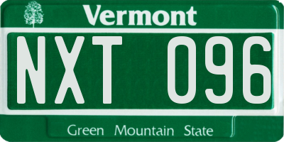 VT license plate NXT096