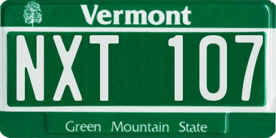 VT license plate NXT107