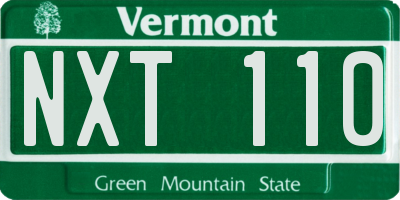 VT license plate NXT110