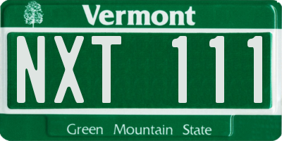 VT license plate NXT111