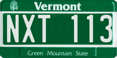 VT license plate NXT113