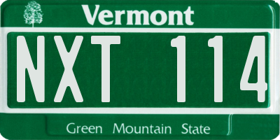 VT license plate NXT114