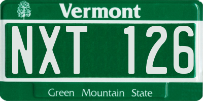 VT license plate NXT126