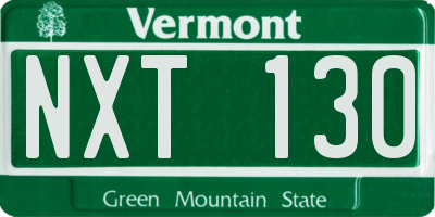 VT license plate NXT130