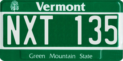 VT license plate NXT135