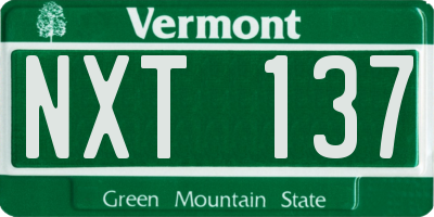 VT license plate NXT137