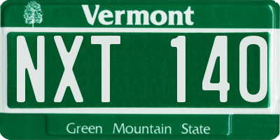 VT license plate NXT140
