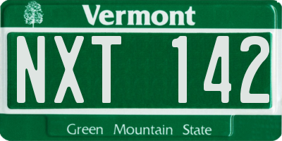 VT license plate NXT142