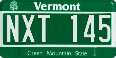 VT license plate NXT145