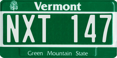 VT license plate NXT147