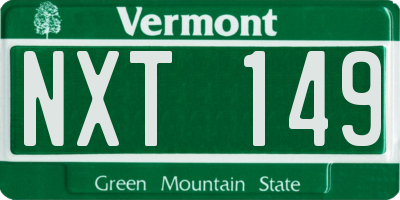 VT license plate NXT149