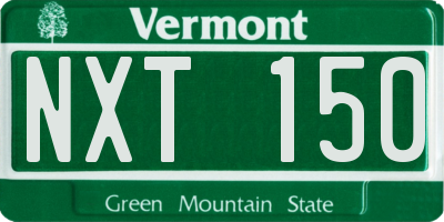 VT license plate NXT150