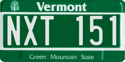 VT license plate NXT151