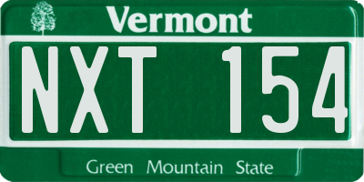 VT license plate NXT154