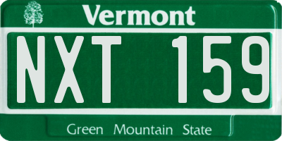 VT license plate NXT159