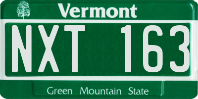 VT license plate NXT163