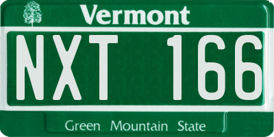 VT license plate NXT166