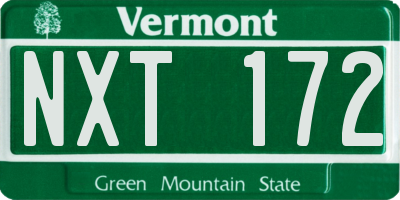 VT license plate NXT172