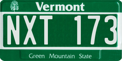VT license plate NXT173