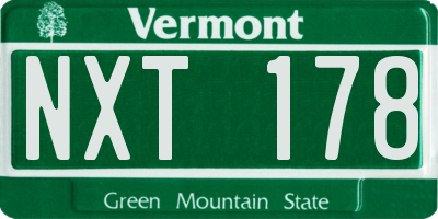 VT license plate NXT178